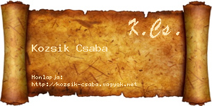 Kozsik Csaba névjegykártya