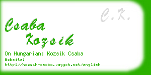 csaba kozsik business card